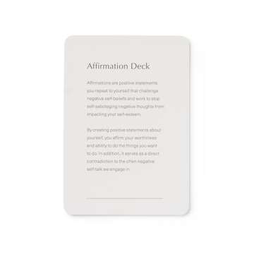 Mal Paper Affirmation Card Deck - 52 Pack | Great for Mindfulness Challenge, Mantras, Meditation Tools, Inspirational Cards and as a Positive Thinking Tool | Gratitude Card Gifts for Men and Women