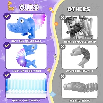 Delighkidz Fidget Toys: 6 Pack LED Animal Fun for Kids