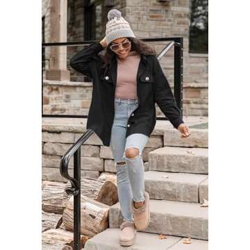 Stylish VICHYIE Oversized Corduroy Shacket for Women