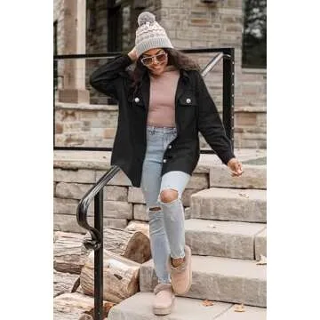 Stylish VICHYIE Oversized Corduroy Shacket for Women