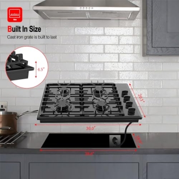 GASLAND 30 Inch Gas Cooktop with 4 Powerful Burners