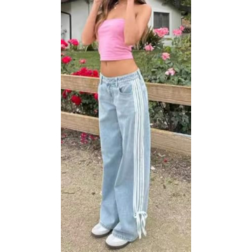 Qikaka Stylish Women's High Waist Denim Pants for Streetwear