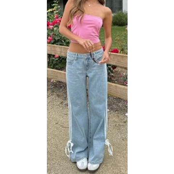 Qikaka Stylish Women's High Waist Denim Pants for Streetwear