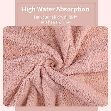 Laojbaba Microfiber Hair Towel Quick Dry Hair Towel Hair Drying Towels Suitable for All Kinds of Hair Ultra Absorbent Long and Thick Hair 20X40inch Lotus Root Pink (1pcs)