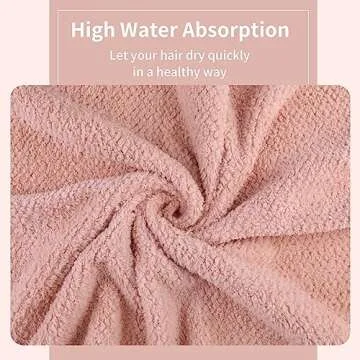 Laojbaba Microfiber Hair Towel Quick Dry Hair Towel Hair Drying Towels Suitable for All Kinds of Hair Ultra Absorbent Long and Thick Hair 20X40inch Lotus Root Pink (1pcs)