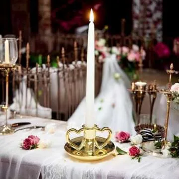 Heart Shaped Candle Holder - Elegant Gold Design Gift