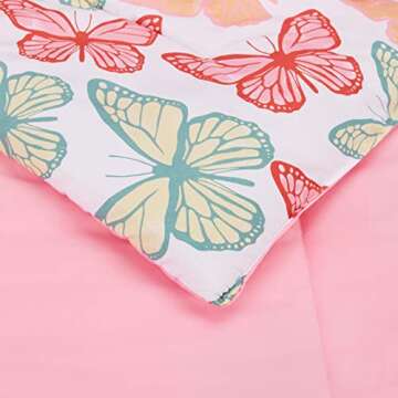 Cute Butterfly Bedding Set for Kids - Easy Care Bed-in-a-Bag