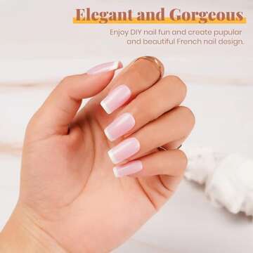 Beetles Gel Nail Polish Kit with U V LED Light 48W,6 Colors Jelly Milky White Sheer Pink Nude Gel Polish Starter Kit Manicure,Soak Off U V Gel Nail Polish Set Salon DIY Valentine's Day Gifts for Girl