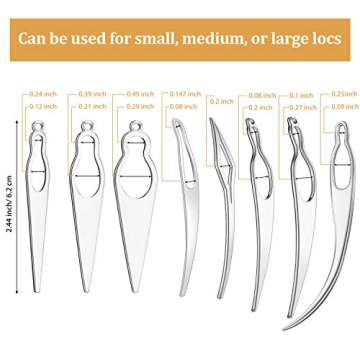 8 Pieces Hair Locking and Tightening Tools - Dreadlocks Sisterlocks Craft Extensions Accessories for...