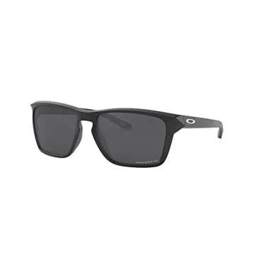 Oakley Men's OO9448 Sylas Rectangular Sunglasses, Matte Black/Prizm Black Polarized, 60 mm