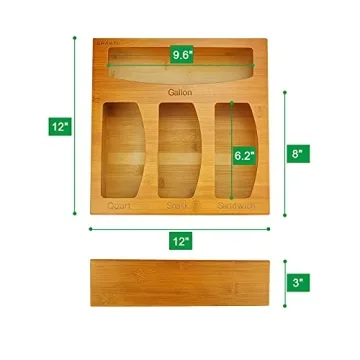 CRAKTH Bamboo Ziplock Bag Organizer for Efficient Storage
