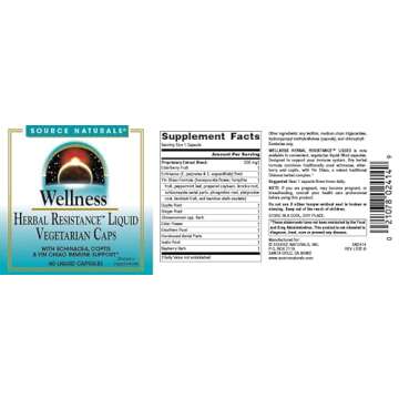 Source Naturals Wellness Herbal Resistance, Echinacea, Coptis & Yin Chiao Immune Support *- 60 Capsules
