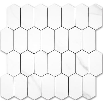 Vamos Tile Long Hexagon Peel and Stick Backsplash Tile - 10 Sheets for Kitchen and Bathroom 12.4 x 1...