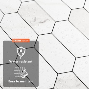 Vamos Tile Long Hexagon Peel and Stick Backsplash Tiles - 10 Sheets