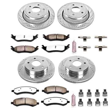 Power Stop Brake Kit For 2007-2009 Aspen Durango, 2006-2018 Ram 1500, 2019-2022 Ram 1500 - Front and...