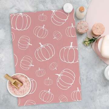 Yorhifa Hello Pumpkin Kitchen Towels Set of 2, Fall Hand Towel Tea Towels for Bathroom Decor, Autumn...