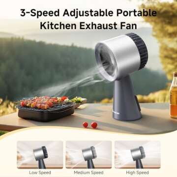AAOBOSI Portable Range Hood - Desktop Kitchen Exhaust Fan with 3 Speeds
