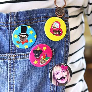 Instax Sticker Pack, Vinyl Scrapbooking Stickers, Hat Stickers, Moustache Stickers - 5 Packs, 15 Sticker Sheets