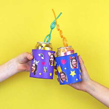 Instax Sticker Pack, Vinyl Scrapbooking Stickers, Hat Stickers, Moustache Stickers - 5 Packs, 15 Sticker Sheets