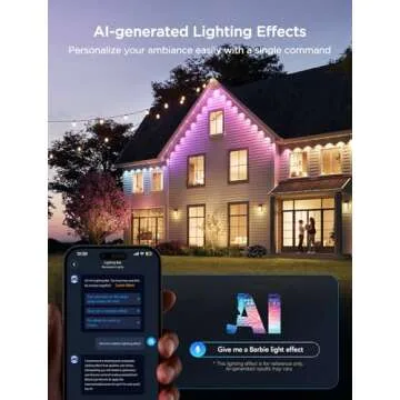 Govee Permanent Outdoor Lights 2, 50ft RGBIC Outdoor Lights with 36 LED Lights, IP67 Waterproof, 100 Scene Modes with 40lm White for Outdoor Decorations, Works with Alexa, Google Assistant, Black