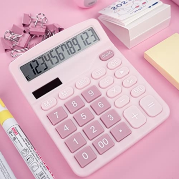 Cute & Functional Pink Desktop Calculator with Big Buttons