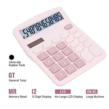 Cute & Functional Pink Desktop Calculator with Big Buttons