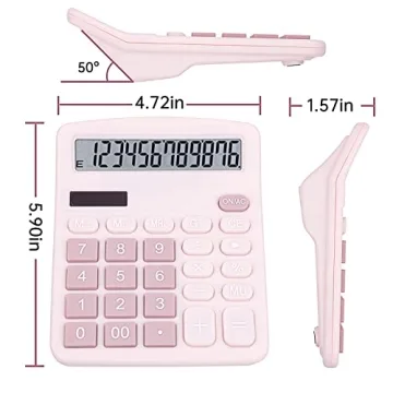 Cute & Functional Pink Desktop Calculator with Big Buttons