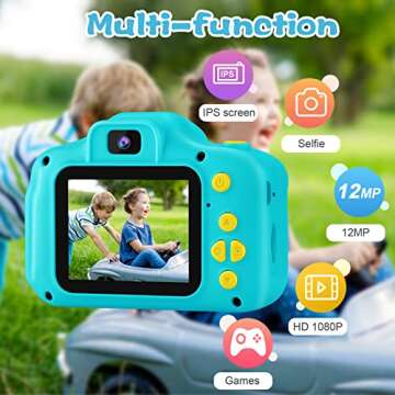 PROGRACE Kids Camera Boys Gift - Dual Selfie Mini Children Camera Age 3 4 5 6 7 8 9 Year Old Toddler...