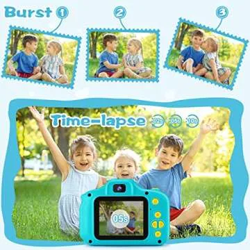 PROGRACE Kids Camera Boys Gift - Dual Selfie Mini Children Camera Age 3 4 5 6 7 8 9 Year Old Toddler Birthday Gifts for Boys Toy Kids Digital Camera Kids Video Camera Recorder Blue