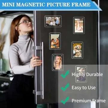 COIDEA 6 Packs Acrylic Fridge Magnetic Instax Frame, 2.36x3.54 Inch Polaroid Frame,Polaroid Magnet Frame for Refrigerator, Double Sided Mini Picture Frames