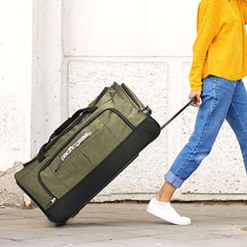 Pacific Gear Wheeled Rolling Duffel Bag – Durable with Multiple Compartments