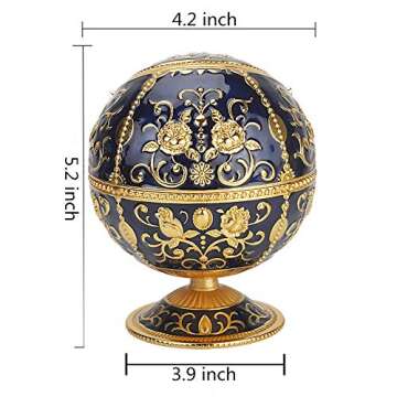 Windproof Ashtray with Lids Metal Portable Cigarette Ashtray for Outdoors and Indoors Use, Hand Stamped Pattern Nice Gift for Men and Women (Navy Blue)