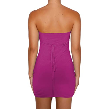 ROAONOCOMO Women Summer Off Shoulder Tube Mini Dress