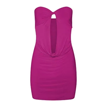 ROAONOCOMO Women Summer Off Shoulder Tube Mini Dress