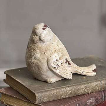 CTW Home Collection Cast Iron Bird Statue - Antique Charm for Your Home