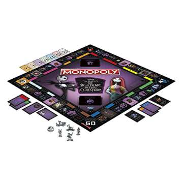 Hasbro Gaming Monopoly: Disney Tim Burton's The Nightmare Before Christmas Edition Board Game, Fun Family Game for Kids Ages 8 and Up (Amazon Exclusive)