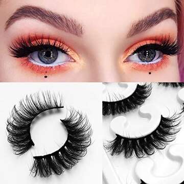 HBZGTLAD NEW 10pair Mink Eyelashes 15mm 25mm Lashes Fluffy Messy 3D False Eyelashes Dramatic Long Na...
