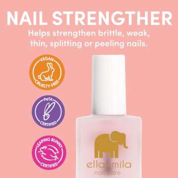 ella+mila "First Aid Kiss" Nail Strengthener and Growth treatment- Nail Repair Solution & Growth Tre...
