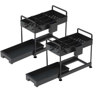 SOLEJAZZ 2-Tier Under Sink Organizer Sliding Drawers