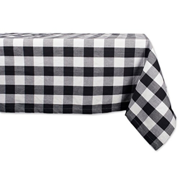 DII Buffalo Check Collection, Classic Farmhouse Tablecloth, Tablecloth, 60x84, Black & White