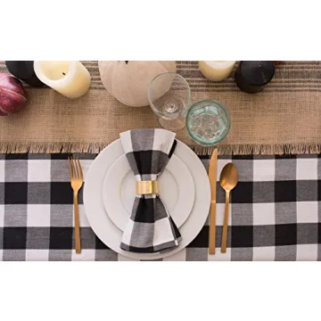 DII Buffalo Check Tablecloth for Indoor and Outdoor Use