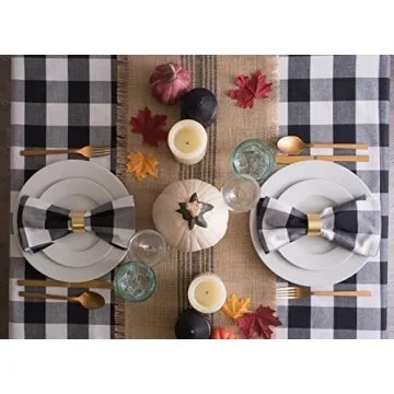 DII Buffalo Check Tablecloth for Indoor and Outdoor Use