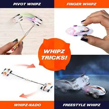 USA Toyz Whipz Micro Racers Toy Cars for Kids - Mini Keychain, Glow in The Dark LED Fast Pocket Racer Fidget Toy, Mini Car Spinner with Racing Stunt Ball, Keychain Clip, and USB Charger