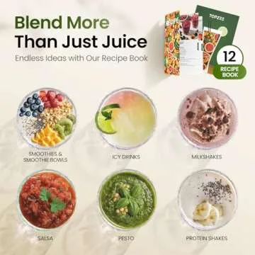 TOPZEE Personal Smoothie Blender - 1000W Single Serve Smoothie Maker with 24oz Portable Travel Cups, Ideal for Protein Shakes, Frozen Drinks, and Kitchen Use