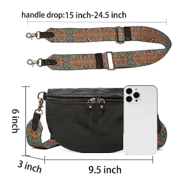 Fashion Leather Belt Bag for Women Trendy Crossbody Fanny Packs Designer Chest Bum Bag Waist Packs Sling Daypack Bag (Version 1-Black)