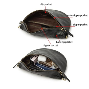 Fashion Leather Belt Bag for Women Trendy Crossbody Fanny Packs Designer Chest Bum Bag Waist Packs Sling Daypack Bag (Version 1-Black)