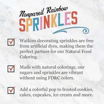 Watkins Gourmet Sprinkles – Rainbow Nonpareils, 4.2 Oz