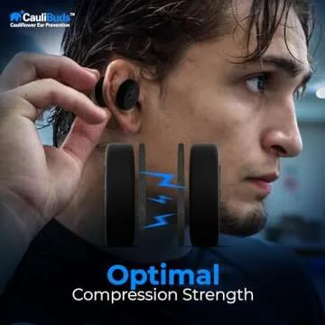 CauliBuds™ Cauliflower Ear Magnets - Premium Silicone Magnet Compression Kit for Cauliflower Ear Prevention & Treatment in BJJ, Wrestling, MMA, & Rugby - Minimize Ear Draining (Black)