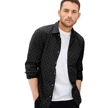 GAP Mens Everyday Untucked Stretch Poplin Button Down Shirt, A Perfect Wardrobe Essential