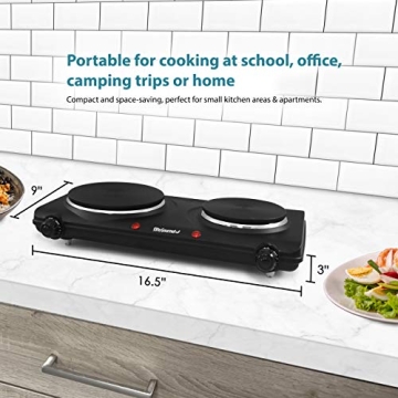 Elite Gourmet Double Cast Iron Burner - 1500W Hot Plate